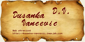 Dušanka Vančević vizit kartica